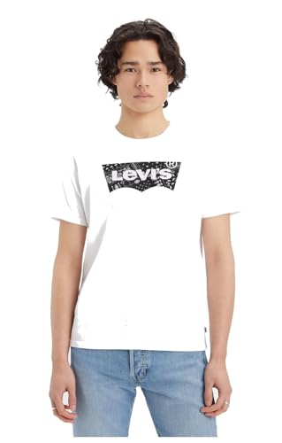 Levis Graphic Crewneck Tee, Uomo, Filled Bw White+, L