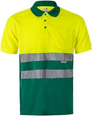 Velilla 173; Polo Bicolore Manica Corta AV; Colore Verde e Giallo Fluo; Taglia S