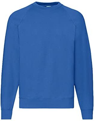 Fruit of the Loom Felpa da uomo con maniche raglan, in diverse taglie e colori, Blu reale, XL