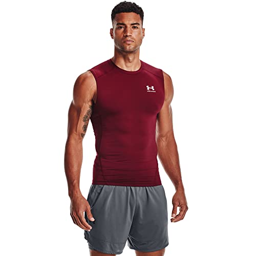 Under Armour , Maglietta HeatGear senza maniche, a compressione, da uomo