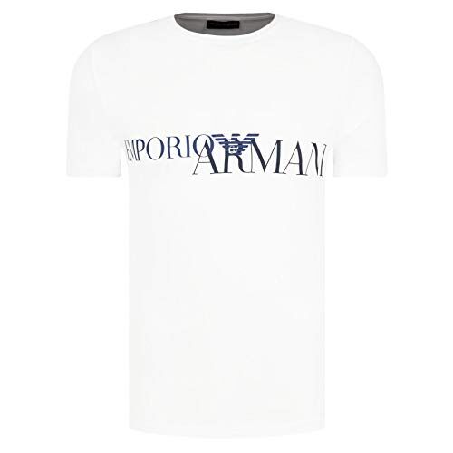 Emporio Armani T-Shirt Uomo 111035 0A516, Maglietta Manica Corta, Girocollo (Bianco, M)