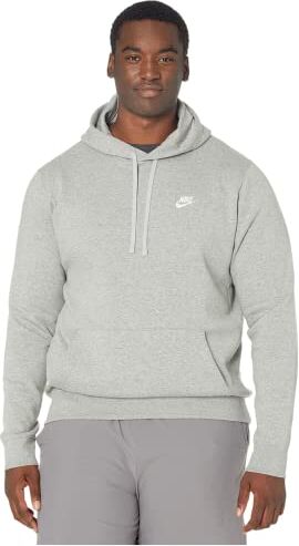 Nike M NSW Club Hoodie Po BB Felpa, Uomo, Dk Grey Heather/Matte Silver/(White), XL-T