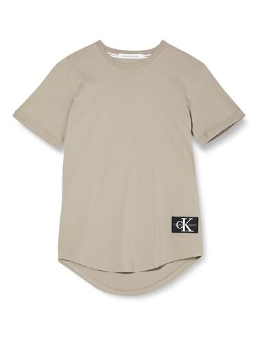 Calvin Klein Badge Turn UP Sleeve J30J323482 Top in Maglia a Maniche Corte, Grigio (Elephant Skin), XXXL Uomo