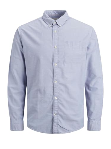 Jack & Jones JJEOXFORD Shirt L/S S21 Noos Camicia, Blu Cashmere, vestibilità Aderente, XL Uomo