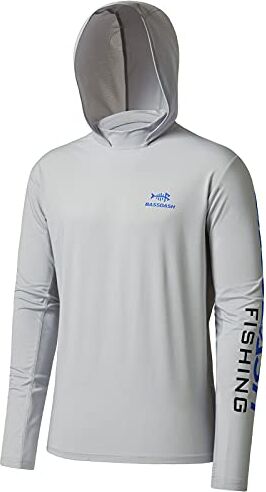 Bassdash UPF 50+ -T-Shirt da Pesca Rashguard Protezione Solare Felpa da Uomo con Cappuccio e Protezione dai Raggi UV