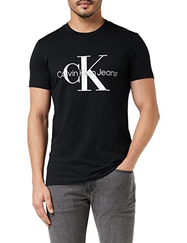 Calvin Klein Core Monologo Slim Tee , Magliette a maniche corte Uomo, Nero (Ck Black), XL