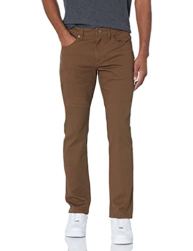 Amazon Essentials Pantaloni in Twill Elasticizzati con 5 Tasche Slim Uomo, Marrone, 32W / 30L