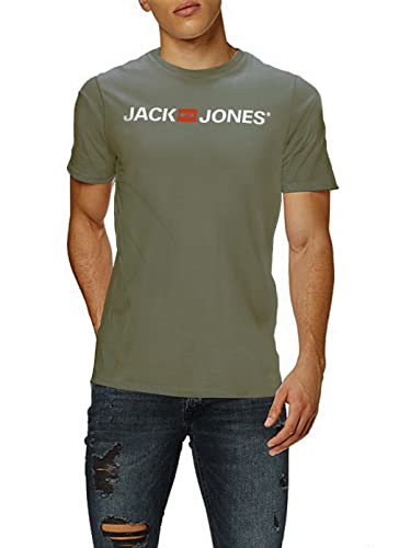 Jack & Jones Classica T-Shirt da Uomo, Verde (Dusty Olive), XS