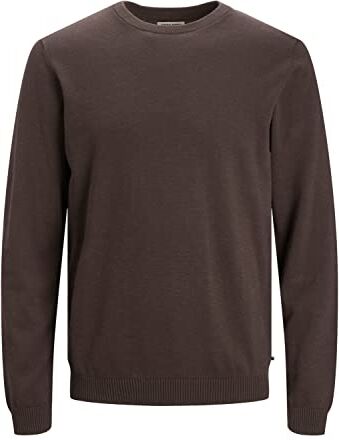 Jack & Jones Jjebasic Knit Crew Neck Noos Felpa, Guarnizione Marrone, M Uomo