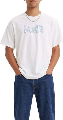 Levis Ss Relaxed Fit Tee, T-shirt Uomo, Poster Logo 02 White, M