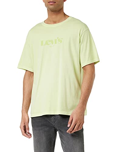 Levis Ss Relaxed Fit Tee, T-shirt Uomo, Short Sleevenl Mv Logo Garment Dye Shadow Lime, XL