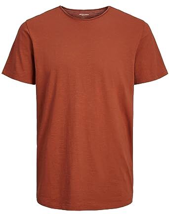 Jack & Jones JJEBASHER TEE O-NECK SS NOOS, T-Shirt Uomo, Rosso (Cinnabar Fit:REG), XXL