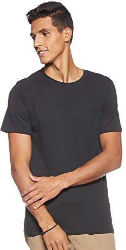 Jack & Jones Jjepocket Tee Ss O-neck Noos, Maglietta a Maniche Corte Uomo, Nero (Black Detail: Slim Fit), S