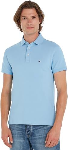 Tommy Hilfiger 1985 SLIM POLO, S/S Polos Uomo, Blu (Sleepy Blue), M