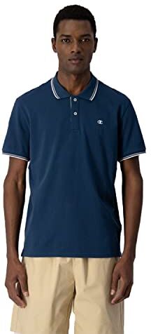 Champion Legacy Polo Gallery Light Cotton piqué C-Logo, Petrolio, XL Uomo