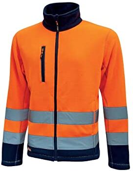 U POWER U-Power  Linea Hi Light Modello Boing Giacca Pile Full Zip 100% Poliestere, Orange Fluo, XL Dimensioni