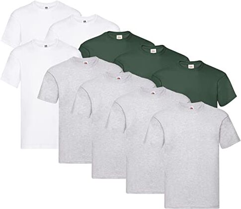 Fruit of the Loom T-shirt da uomo, modello originale a T, confezione da 10 pezzi, M