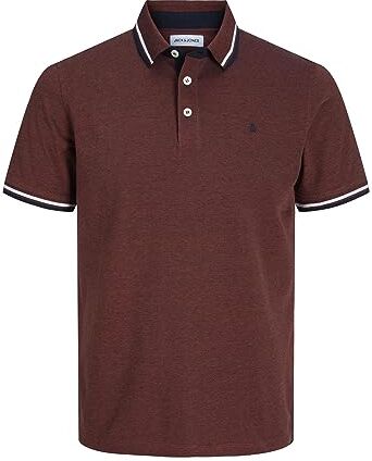 Jack & Jones Jjepaulos Polo Ss Noos, Maglietta Uomo, Rosso (Cinnabar Detail:play), S