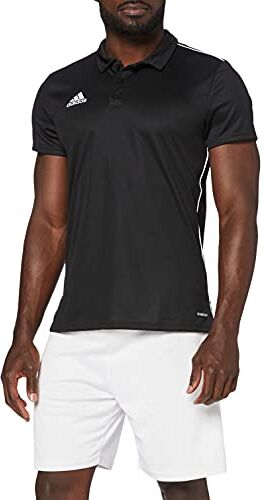 Adidas Core 18, Polo Uomo, Nero Bianco, M