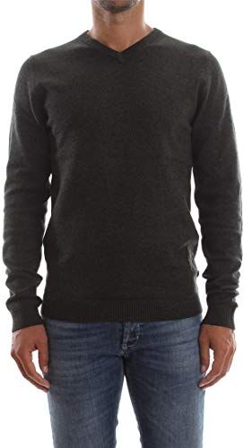 Jack & Jones JJEBASIC Knit V-Neck Noos Felpa, Verde (Deep Depths Detail: Twisted with Black), X-Large Uomo