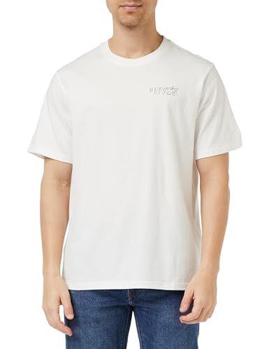 Levis Ss Relaxed Fit Tee, T-shirt Uomo, Chrome Headline White+, L