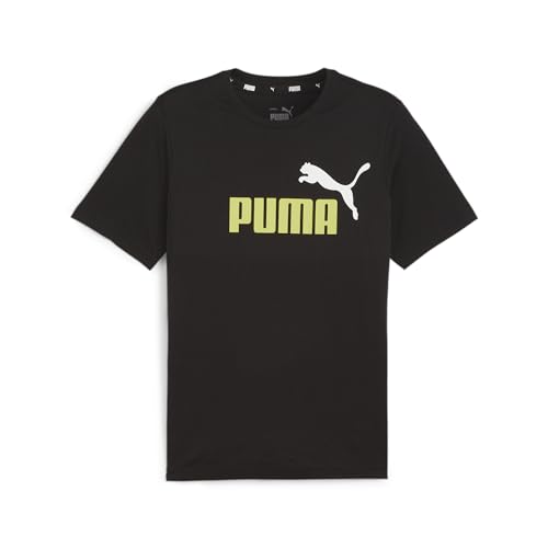 Puma Ess+ 2 col Logo Tee, Uomo, Lucentezza Nero-Calce, XXL