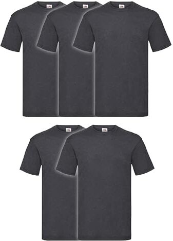 Fruit of the Loom 5 T-shirt Valueweight S M L XL XXL XXXL 3XL diversi colori a scelta, grigio scuro, M