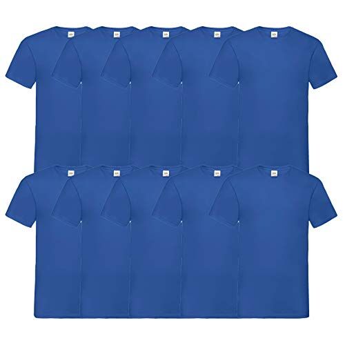 Fruit of the Loom HL-Kauf 10 t-shirt  con scollo a V, taglia M, L, XL, XXL, vari colori, 10 Royal, XL