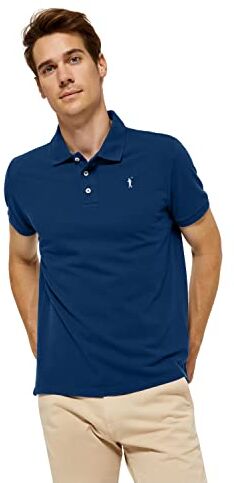 Polo Club Polo Manica Corta Uomo Blu Indigo Regular Fit Maglietta 100% Cotone