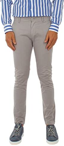 Ciabalù Pantaloni Uomo Eleganti Estivi Pantalone Cotone Slim Fit Chino Classico Cinque Tasche Blu Nero Verde Grigio Sabbia Casual (Grigio Scuro, 52)