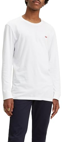 Levis Long-Sleeve Original Housemark Tee, Uomo, Cotton + Patch White, XL