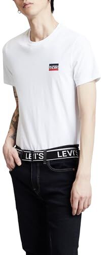 Levis 2-Pack Crewneck Graphic Tee, T-shirt Uomo, Multicolore ( Sportswear White/Mineral Black ), XS