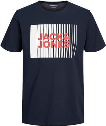 Jack & Jones JJECORP LOGO TEE PLAY SS O-NECK NOOS, T-Shirt Uomo, Blu (Navy Blazer), XL