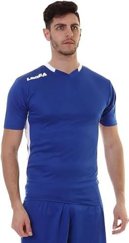 Legea Maglia Monaco, T-Shirt Unisex, Azzurro/Bianco, L
