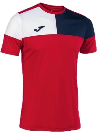 Joma Maglia a Manica Corta Uomo Crew V Rosso Blu Navy Bianco