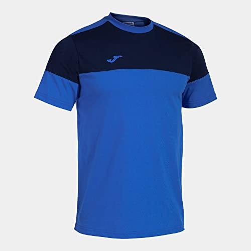 Joma Maglia a Manica Corta Uomo Crew V Blu Reale Blu Navy