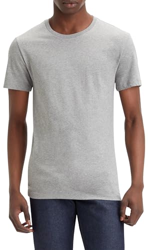 Levis Slim 2-pack Crewneck Tee, T-shirt Uomo, White/ Med Heather Grey, M