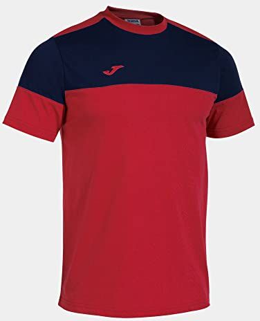 Joma Maglia a Manica Corta Uomo Crew V Rosso Blu Navy