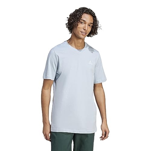 Adidas Essentials Single Jersey Embroidered Small Logo Tee T-Shirt, Wonder Blue, XXL Tall Uomo