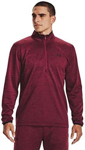 Under Armour Men's Armour Fleece ½ Zip T-Shirt, Lega Rosso/Nero (626), XS Uomo