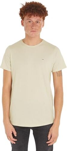 Tommy Jeans Uomo TJM XSLIM JASPE C NECK EXT , Beige (Newsprint), 3XL