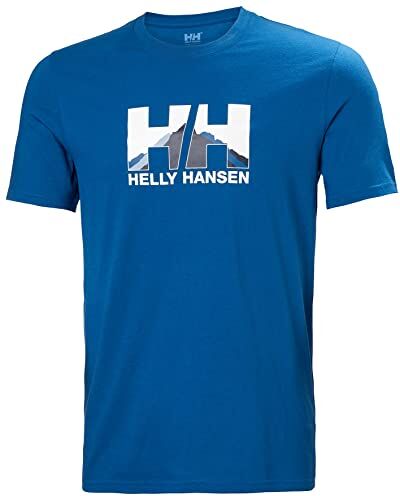 Helly Hansen T-Shirt Maglietta Nord Graphic, 606 Deep Fjord, XXL, Uomo