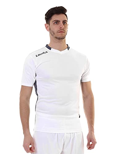 Legea Maglia Monaco, T-Shirt Unisex, Bianco/Grigio, XXL