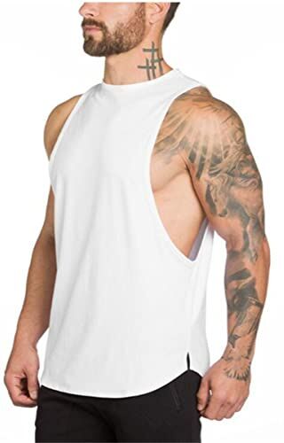 WAZZAP Canotta Uomo Palestra Bodybuilding Muscolo Fitness Gym Cotone Senza Maniche Sport Tank Top