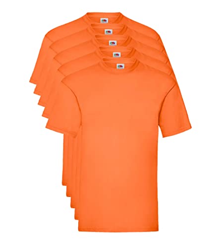 Fruit of the Loom Valueweight 5 Pack T-Shirt, Arancione (Orange 44), X-Large (Taglia Produttore: X-L) (Pacco da 5) Uomo