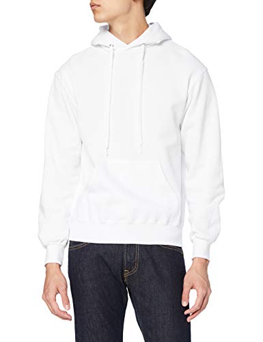 Fruit of the Loom Hooded Sweat Felpa, Bianco, S Uomo