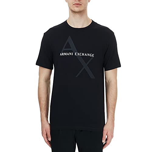 Armani T-shirt Classica In Cotone Con Logo, T-shirt Uomo, Nero, L