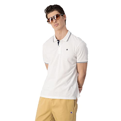 Champion Legacy Polo Gallery Light Cotton piqué C-Logo, Bianco, XL Uomo