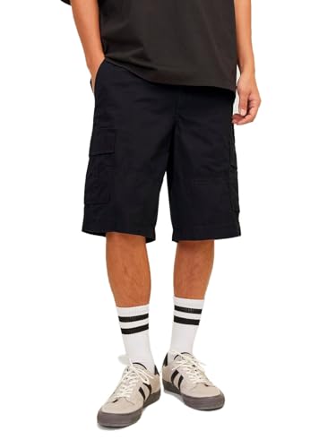 Jack & Jones Jpstcole Jjcampaign Short Pantaloncini Cargo, Nero, XS Uomo