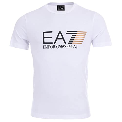 Emporio Armani T-Shirt EA7 Uomo Maglietta 3ZPT62 PJ03Z, Manica Corta, Girocollo (M, Bianco)